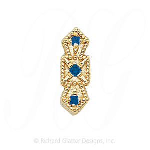 GS053 S - 14 Karat Gold Sapphire Slide 